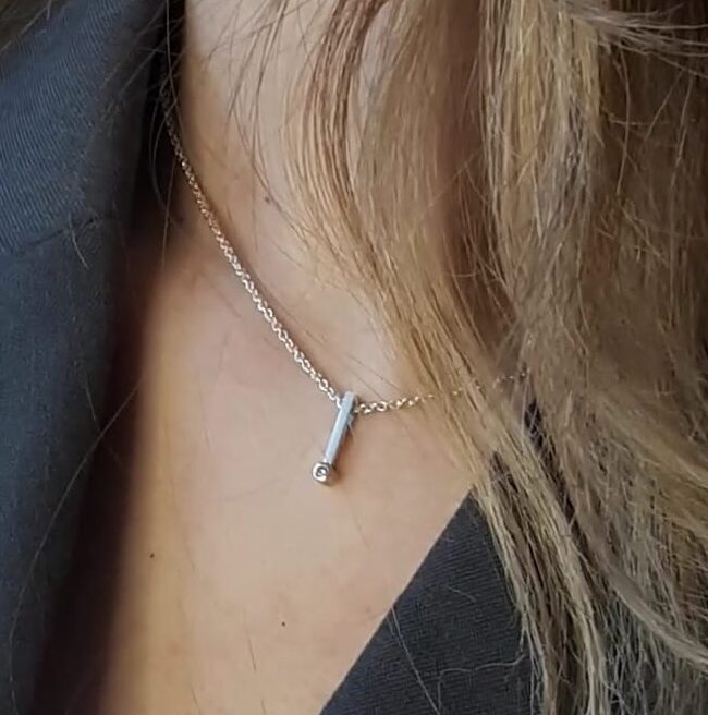 Silberanhänger mit Brillant Sticks and Stones nordisch schlicht