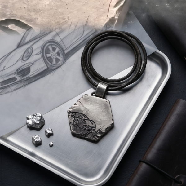 Anhänger Herren Silber – Rough Style „Porsche“ (1)