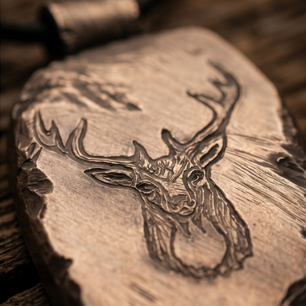 Hirsch Anhänger Herren Silber – Rough Style „Nordwald“ (4)