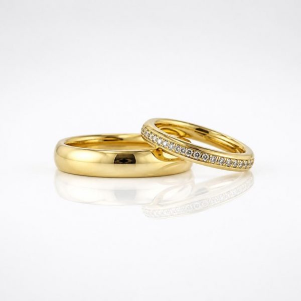 Eheringe Gold 585 Brilliant schlicht handgemacht (3)