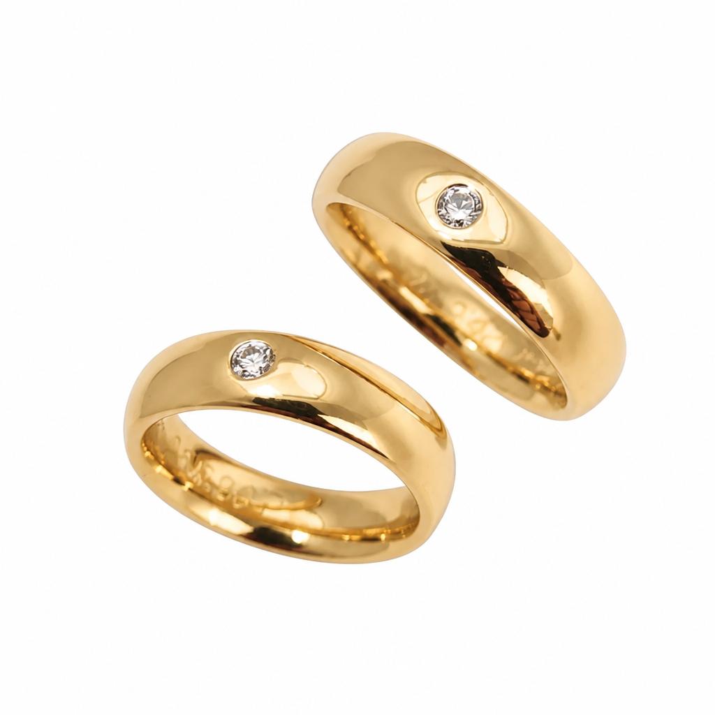 Eheringe Gold 585 Brilliant schlicht handgemacht (4)