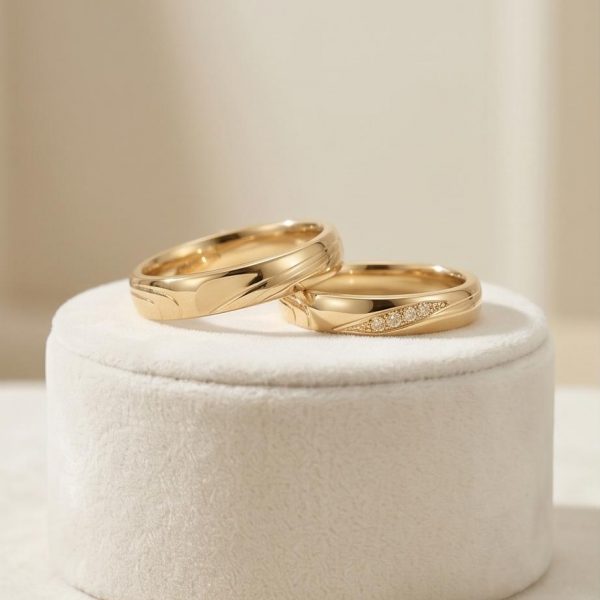 Eheringe Gold 585 Brilliant schlicht handgemacht (9)