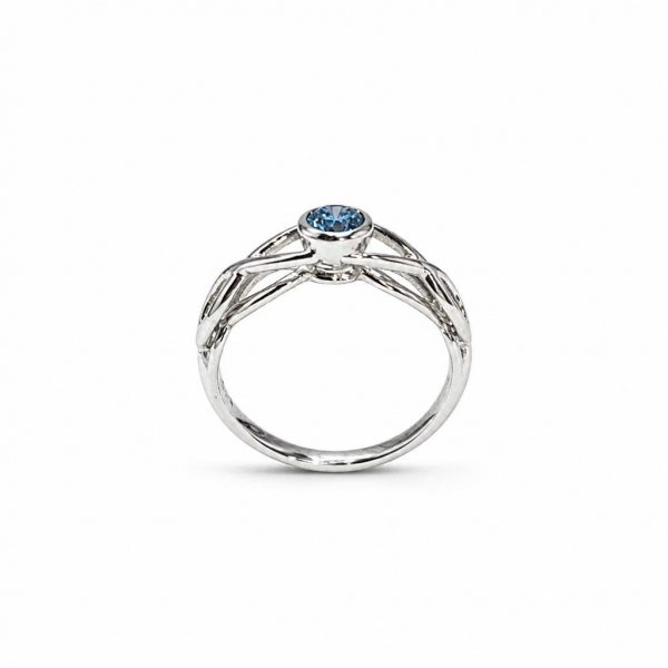 Verlobungsring Weissgold mit Diamant handgemacht (1)