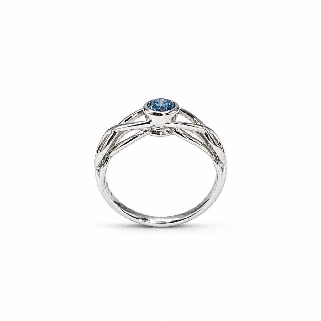 Verlobungsring Weissgold mit Diamant handgemacht (1)