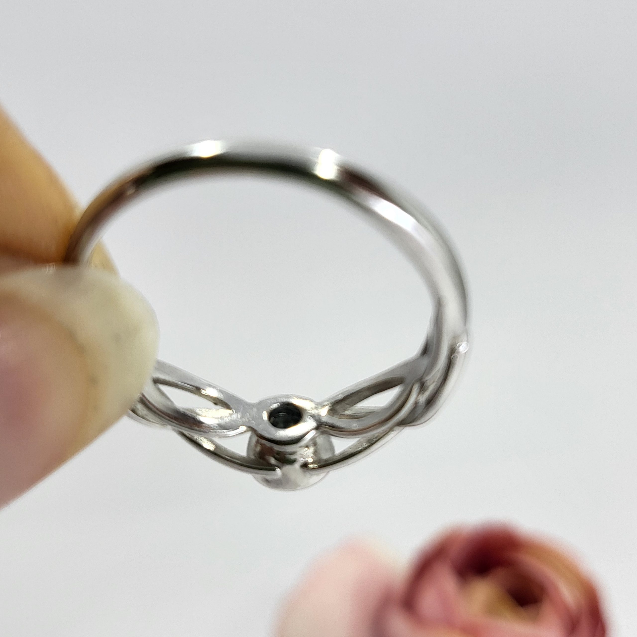 Verlobungsring Weissgold mit Diamant handgemacht (5)