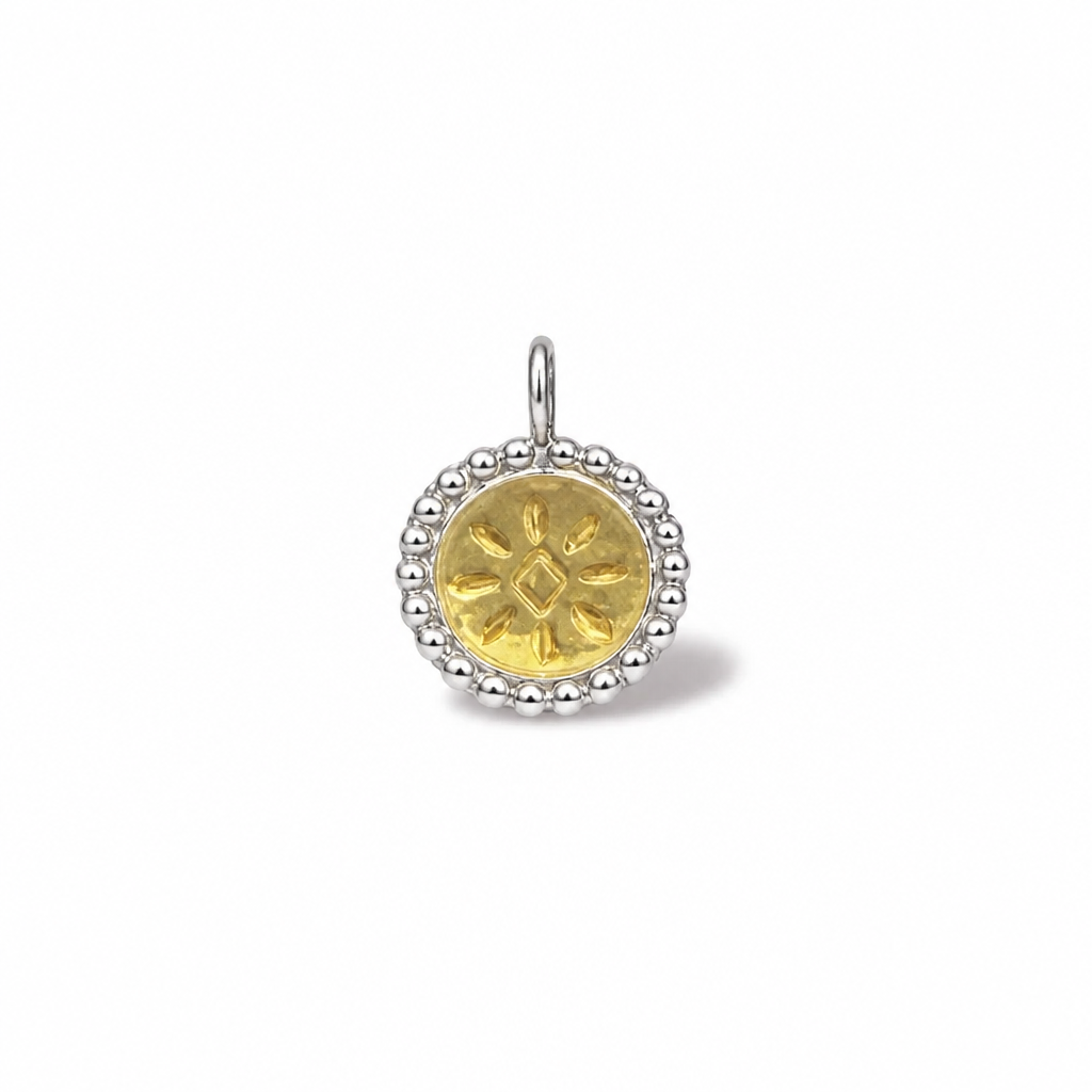 Sunny Filigraner Anhänger für Kette mit Sonnenmotiv bicolor (1)