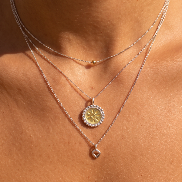 Sunny Filigraner Anhänger für Kette mit Sonnenmotiv bicolor (4)
